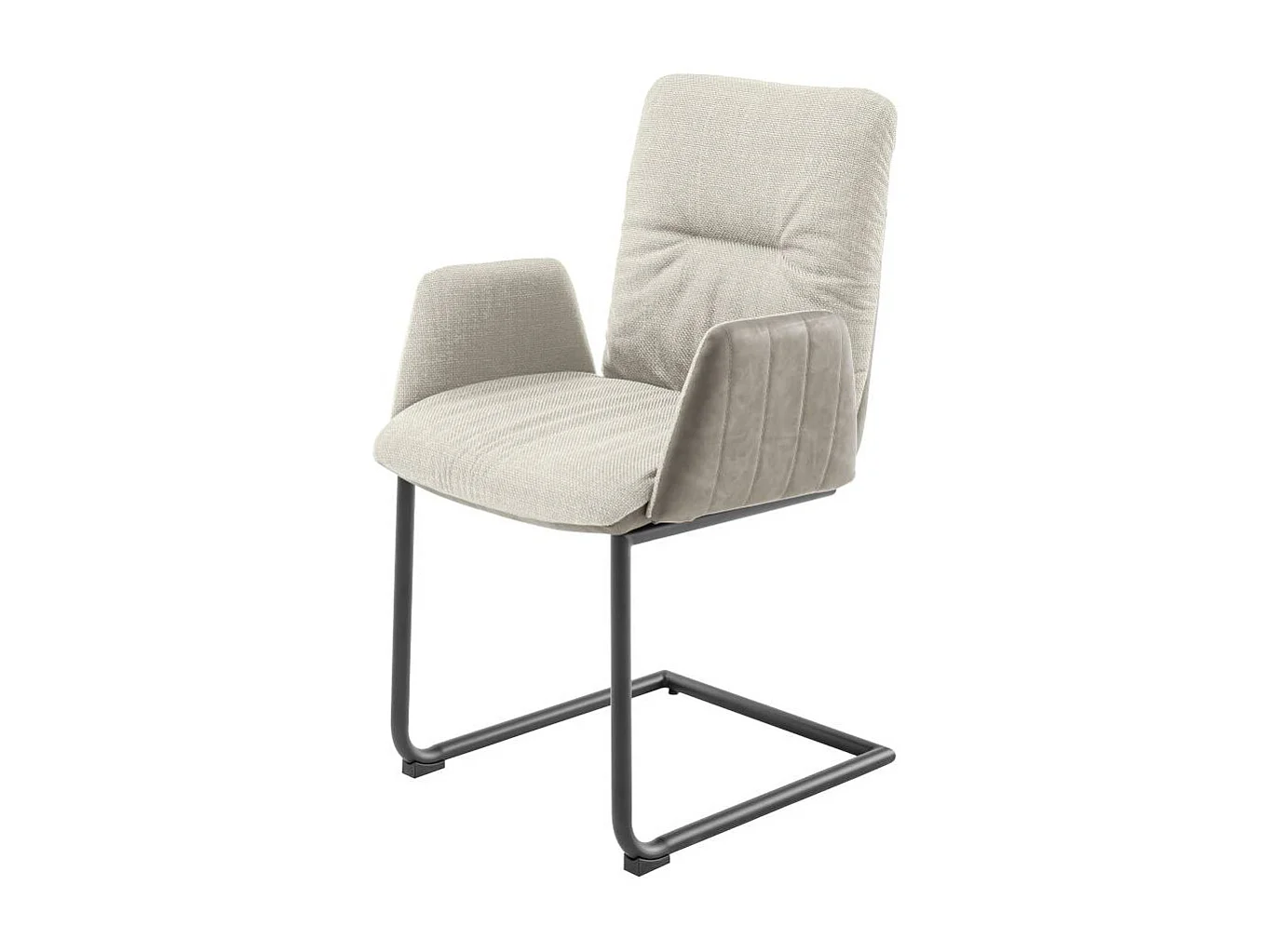 Schwingstuhl Polsterstuhl aus Webstoff und Kunstleder (2er Set)