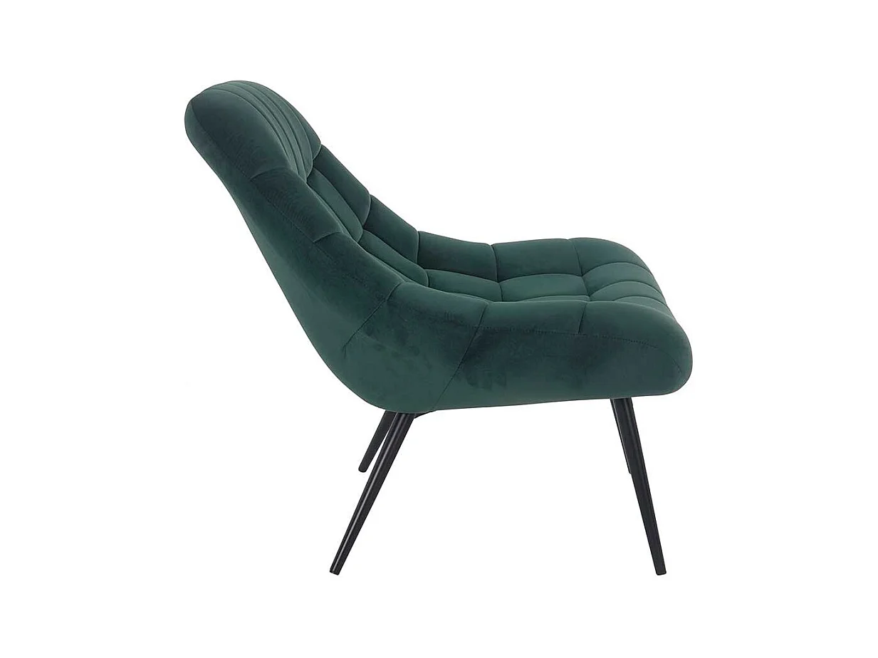 Samt Sessel in Dunkelgrün Retro Style