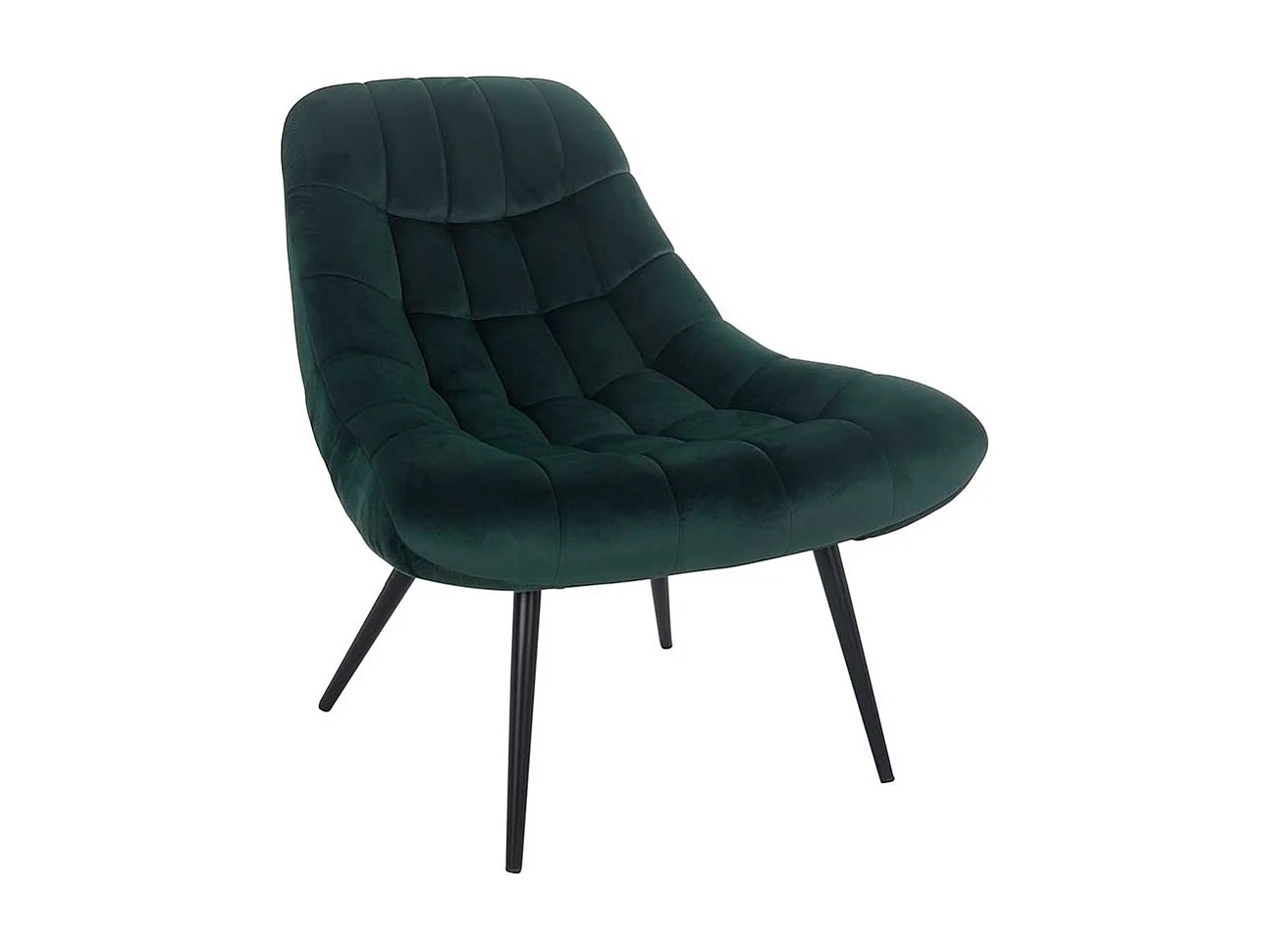 Samt Sessel in Dunkelgrün Retro Style