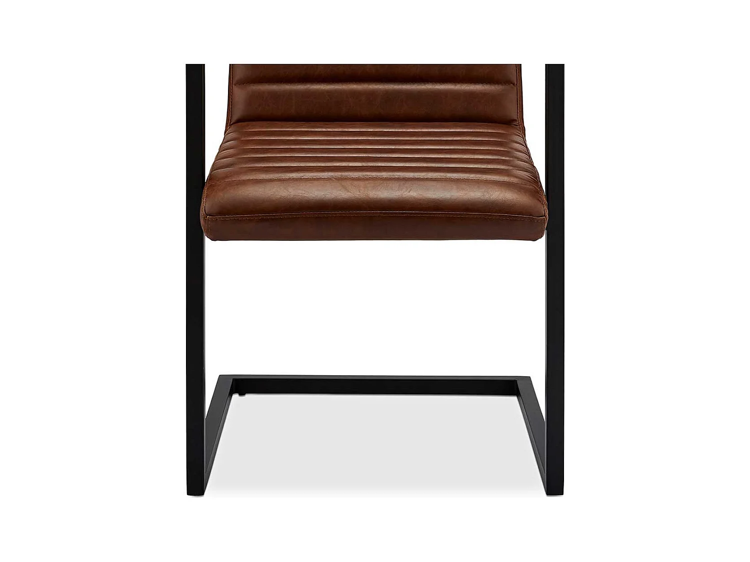 Freischwinger St�hle in Cognac Braun Kunstleder Armlehnen (2er Set)