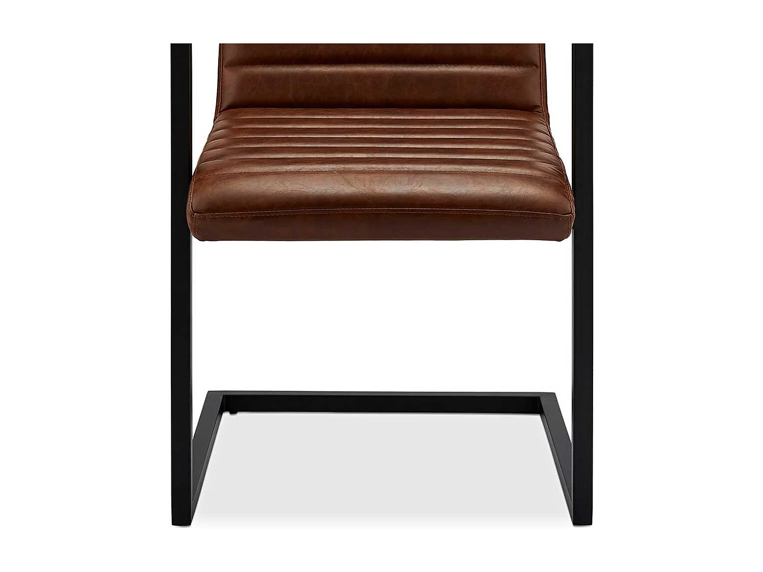 Freischwinger St�hle in Cognac Braun Kunstleder Armlehnen (2er Set)