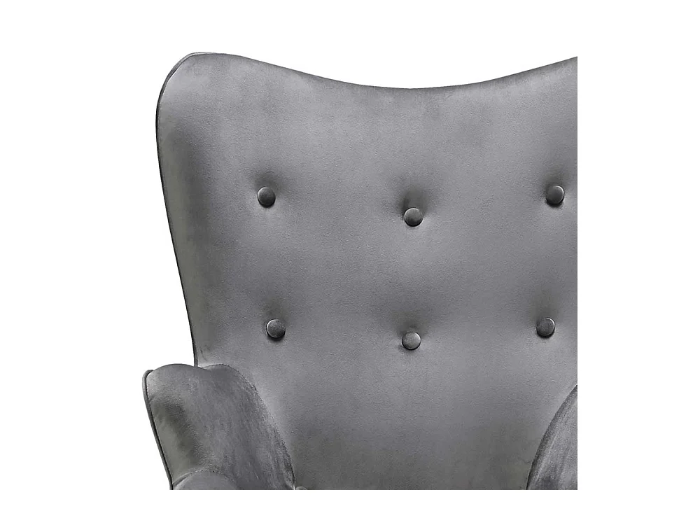 Kaminsessel in Grau Samt Skandi Design