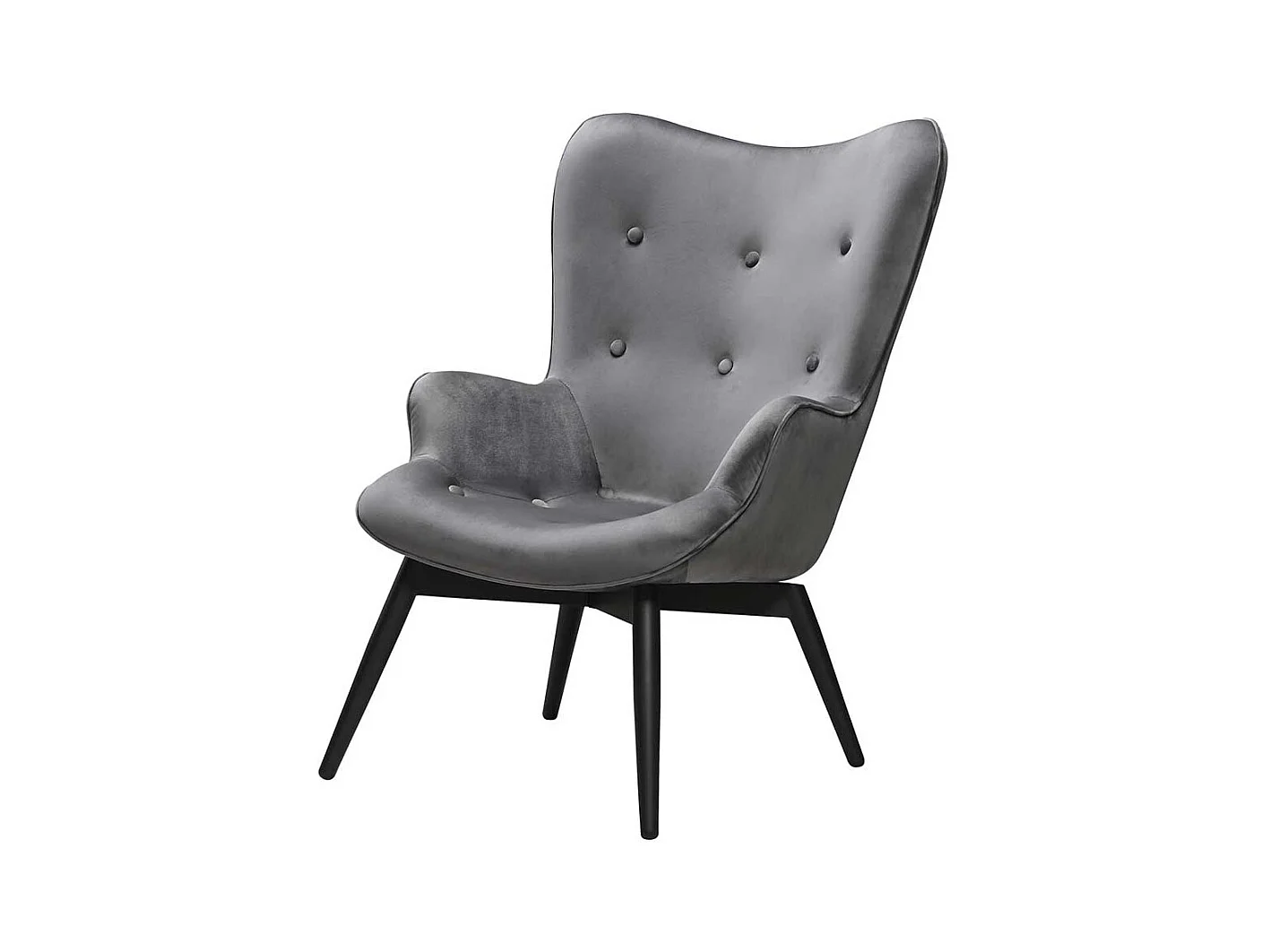 Kaminsessel in Grau Samt Skandi Design