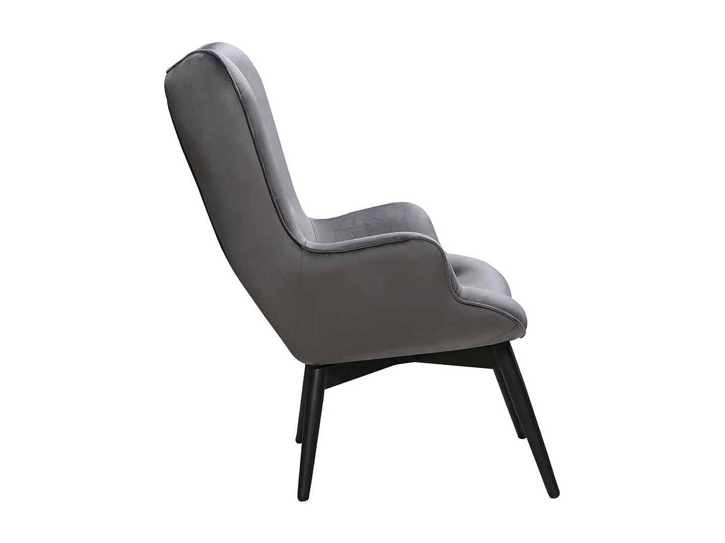 Kaminsessel in Grau Samt Skandi Design