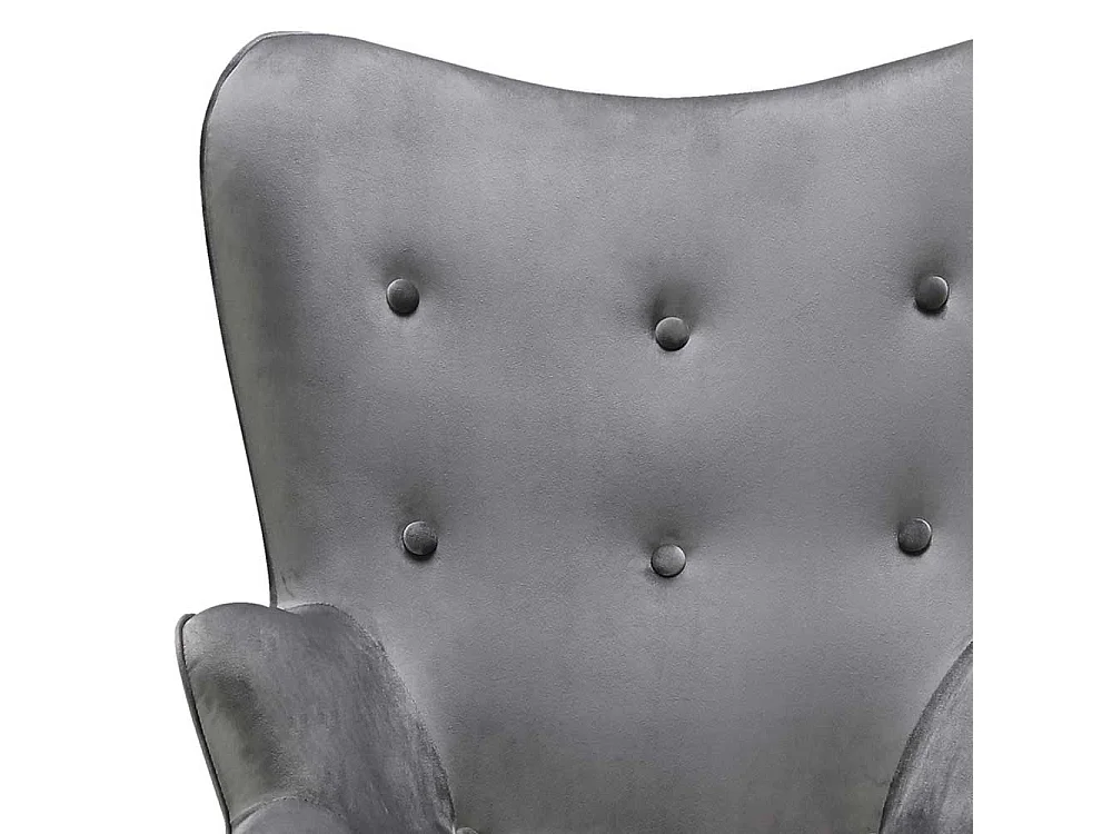 Kaminsessel in Grau Samt Skandi Design