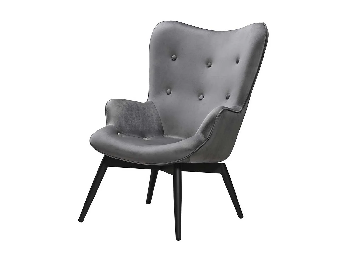 Kaminsessel in Grau Samt Skandi Design