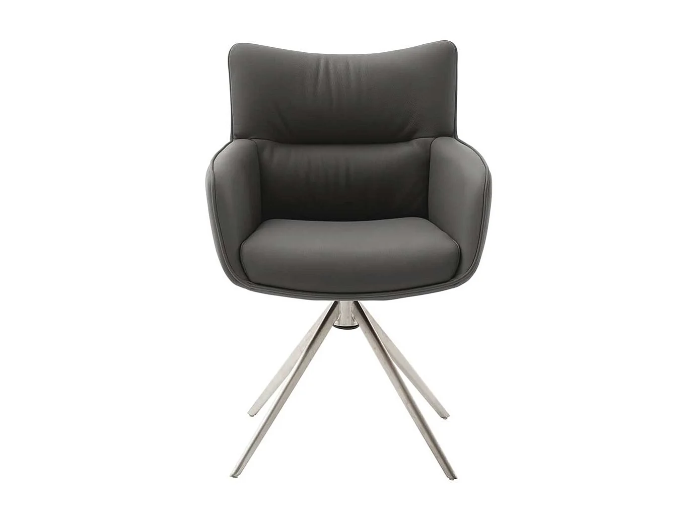 Design Armlehner drehbar aus Echtleder Edelstahl (2er Set)