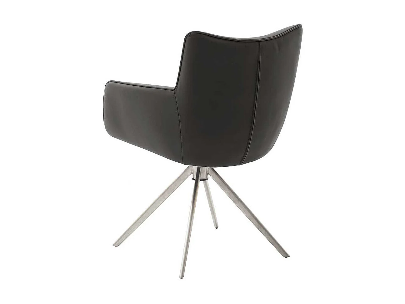 Design Armlehner drehbar aus Echtleder Edelstahl (2er Set)