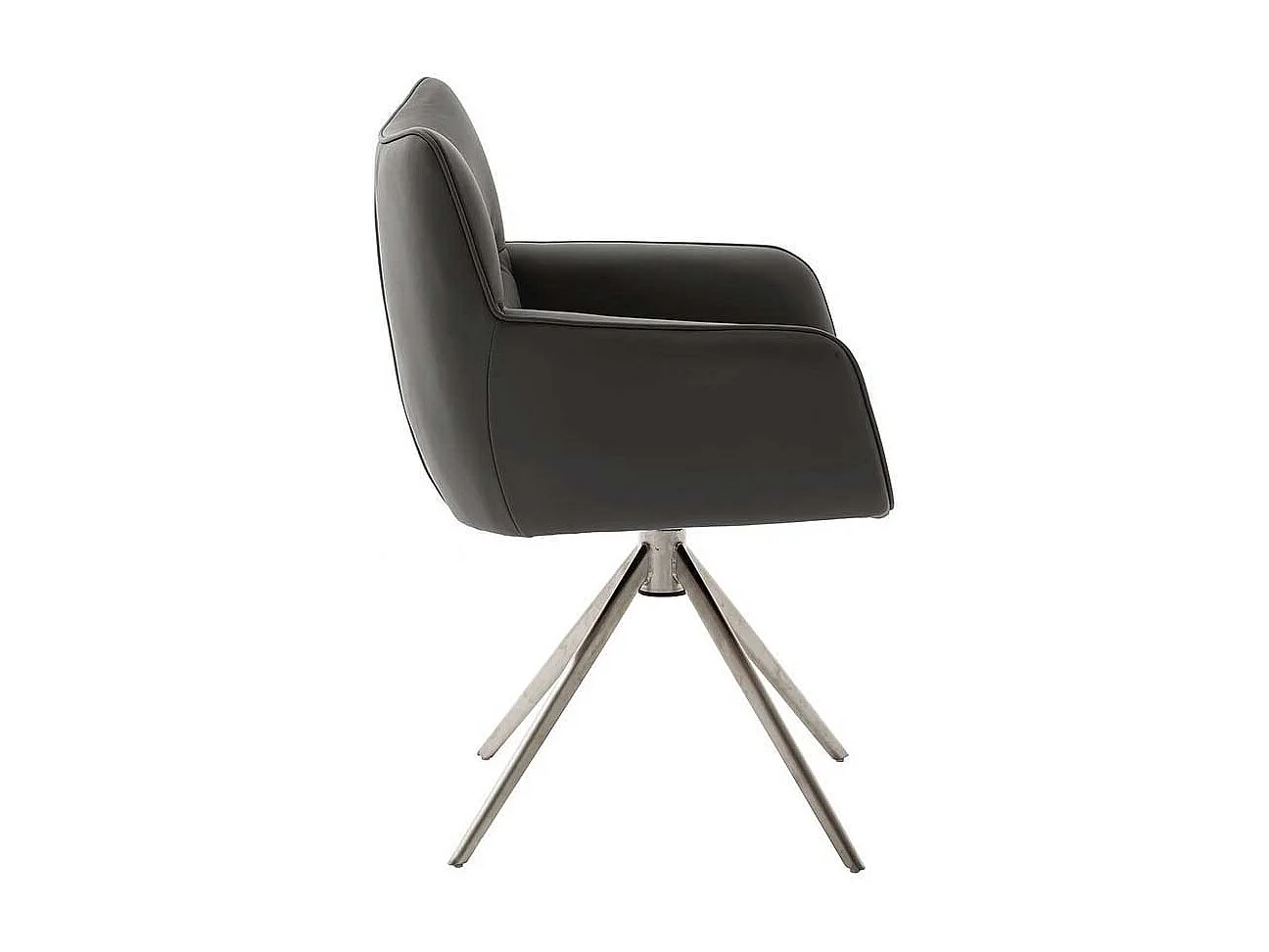 Design Armlehner drehbar aus Echtleder Edelstahl (2er Set)