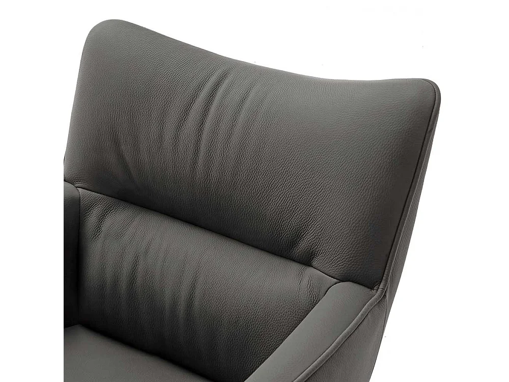 Design Armlehner drehbar aus Echtleder Edelstahl (2er Set)