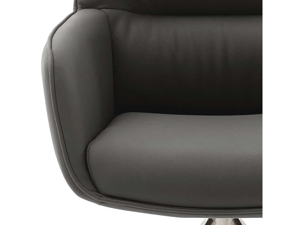 Design Armlehner drehbar aus Echtleder Edelstahl (2er Set)