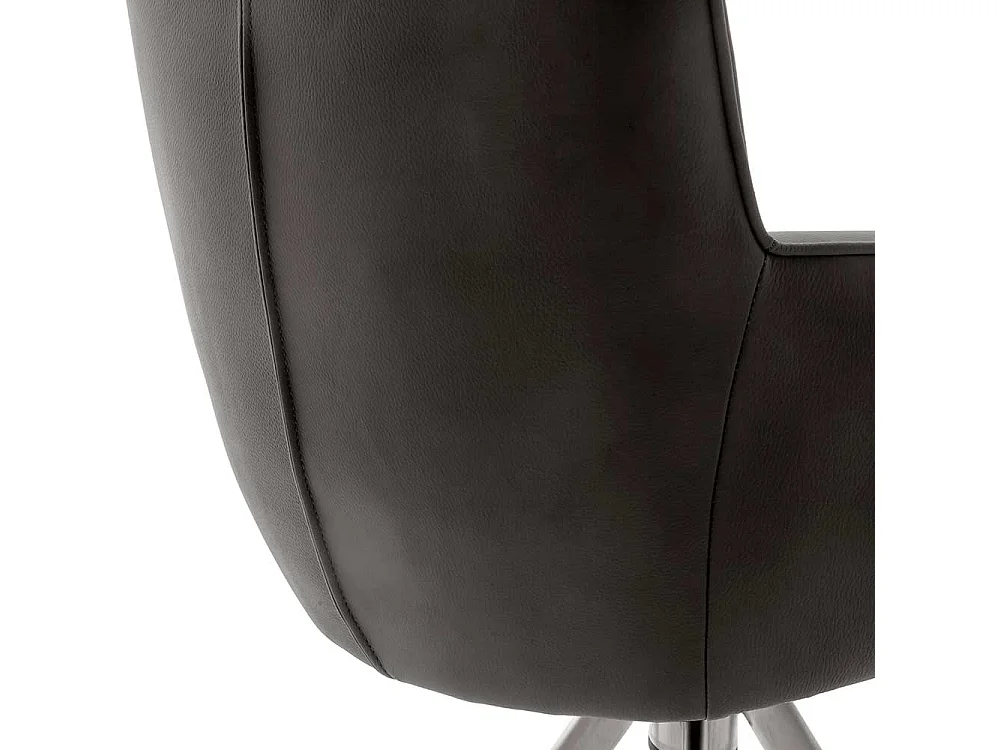 Design Armlehner drehbar aus Echtleder Edelstahl (2er Set)