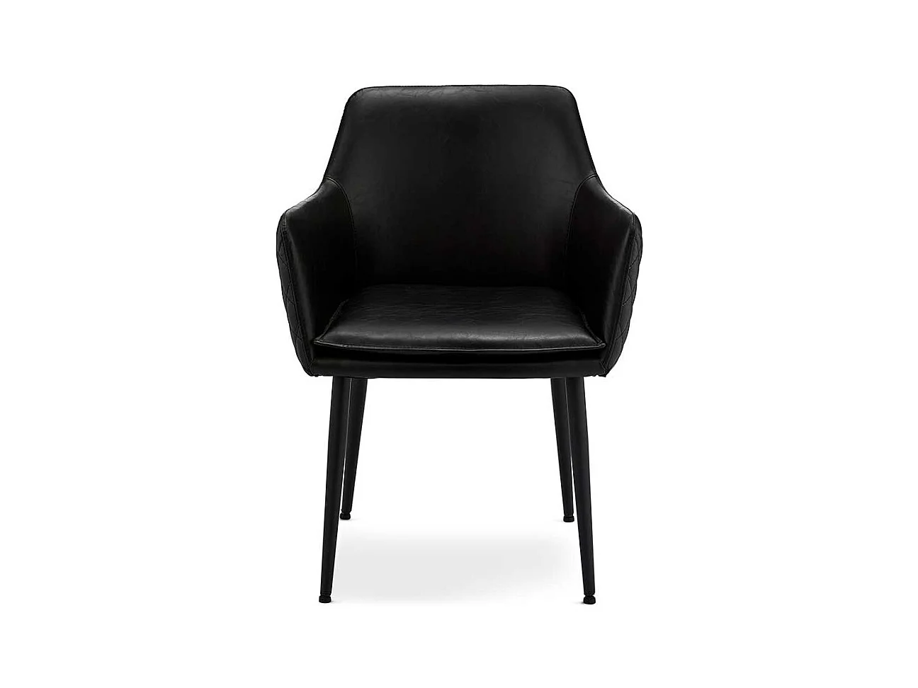 Esstischsessel in Schwarz Kunstleder Metallgestell (2er Set)