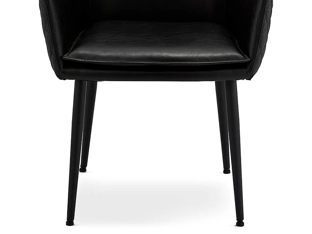 Esstischsessel in Schwarz Kunstleder Metallgestell (2er Set)