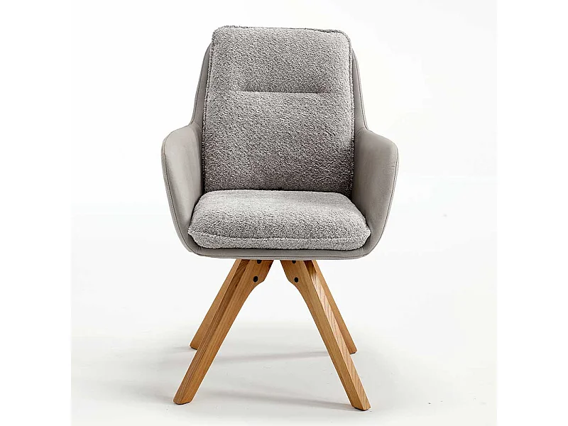 Esstisch Stühle mit Armlehnen in Grau Eichefarben (2er Set)