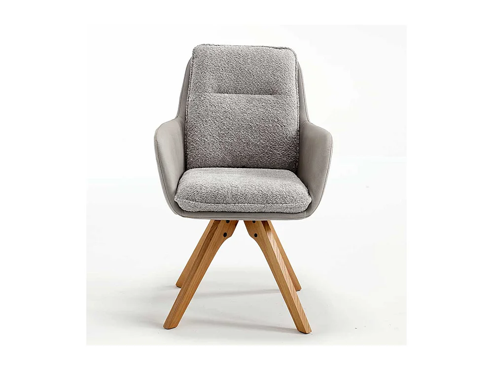 Esstisch Stühle mit Armlehnen in Grau Eichefarben (2er Set)