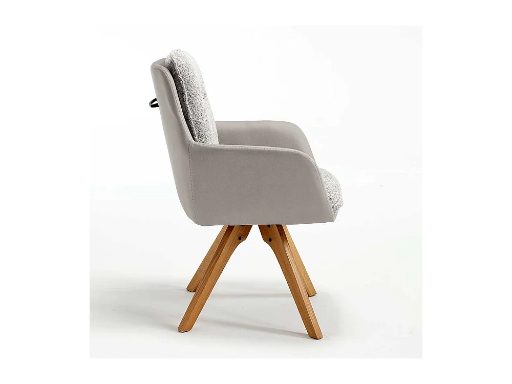 Esstisch Stühle mit Armlehnen in Grau Eichefarben (2er Set)