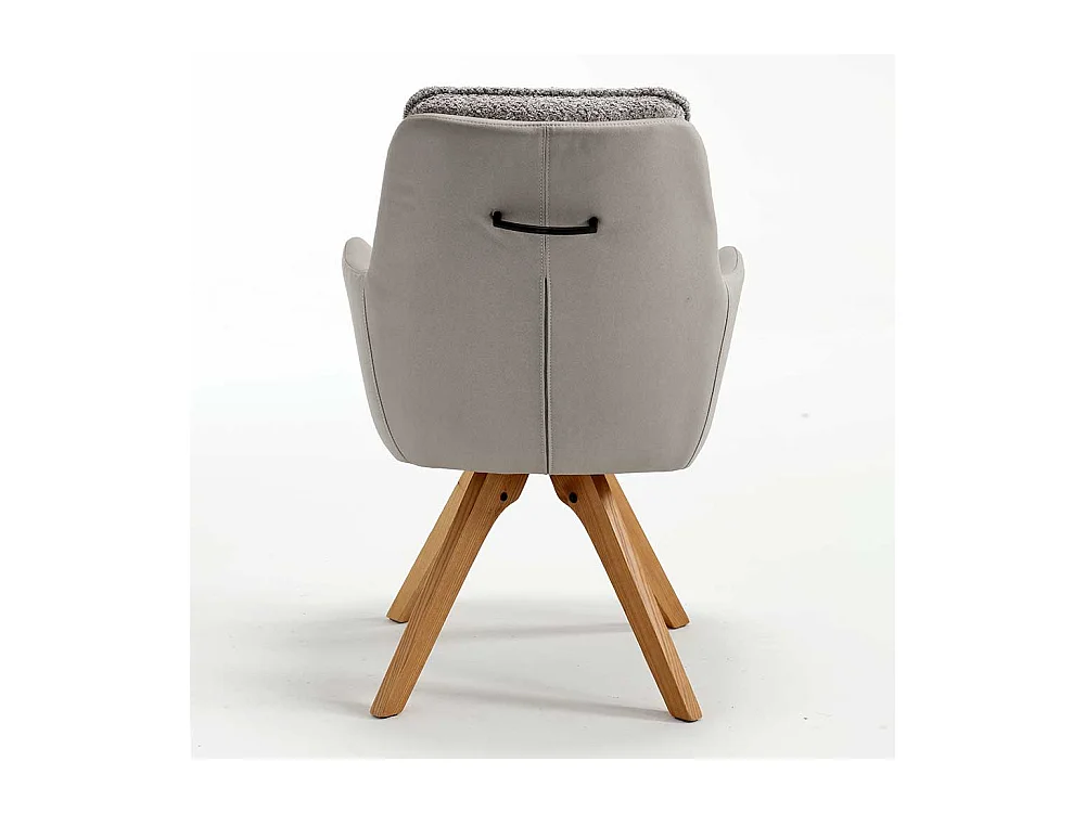 Esstisch Stühle mit Armlehnen in Grau Eichefarben (2er Set)