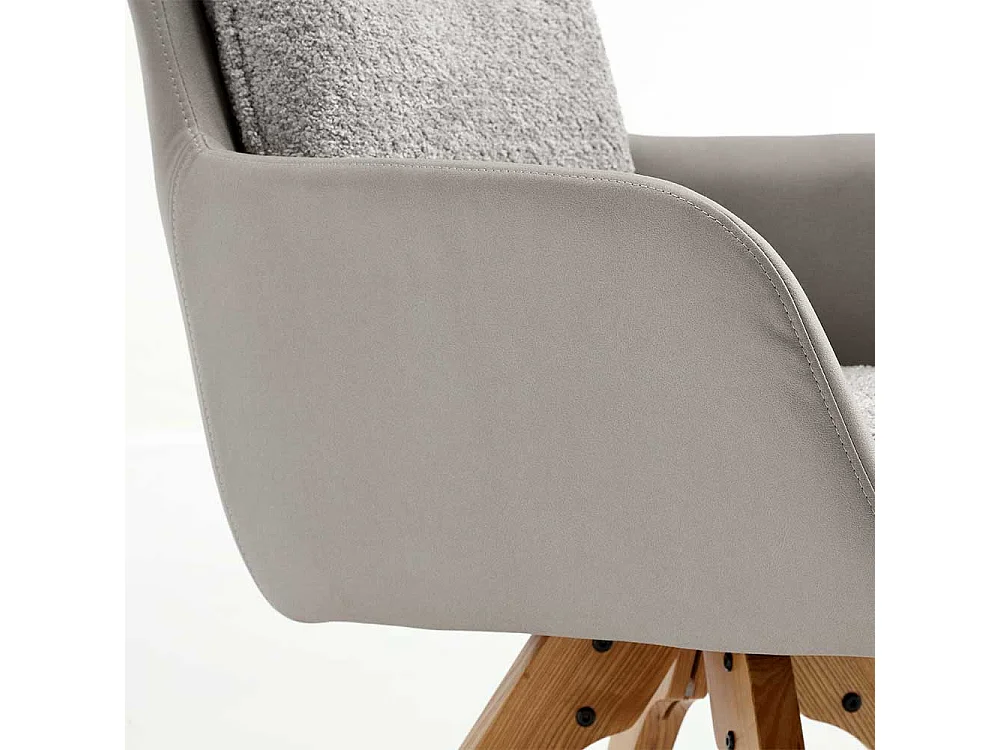 Esstisch Stühle mit Armlehnen in Grau Eichefarben (2er Set)