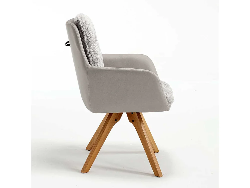 Esstisch Stühle mit Armlehnen in Grau Eichefarben (2er Set)