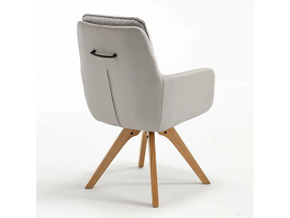 Esstisch Stühle mit Armlehnen in Grau Eichefarben (2er Set)