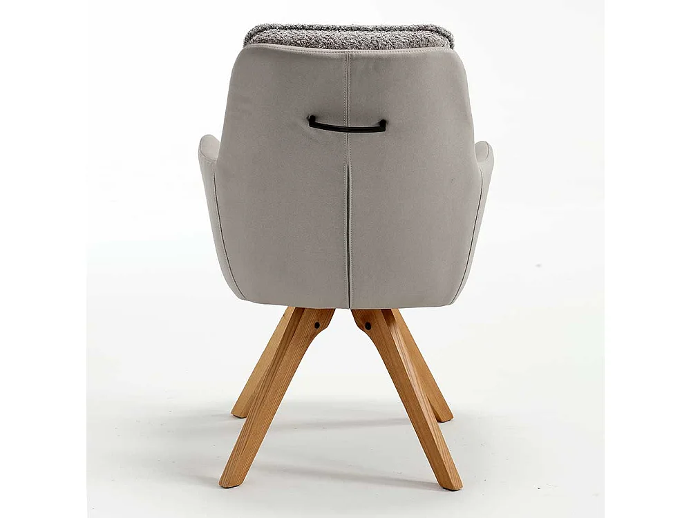 Esstisch Stühle mit Armlehnen in Grau Eichefarben (2er Set)