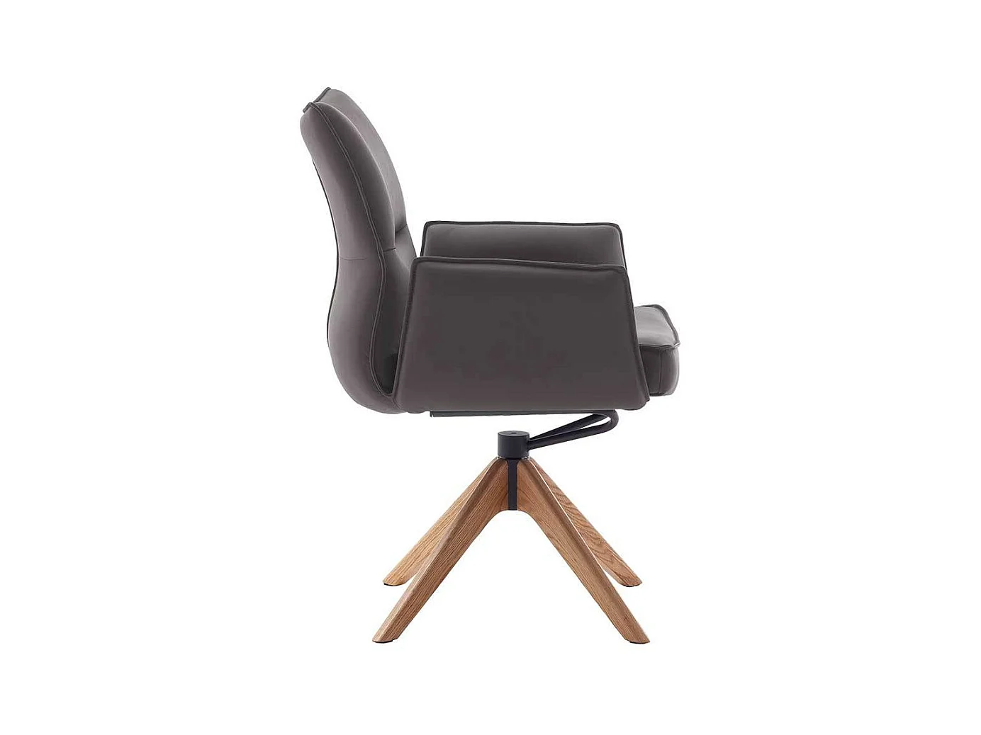 Stuhl Esszimmer Esszimmerstuhl aus Echtleder mit Gestell aus Massivholz (2er Set)