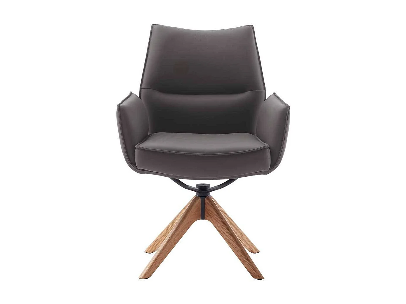 Stuhl Esszimmer Esszimmerstuhl aus Echtleder mit Gestell aus Massivholz (2er Set)