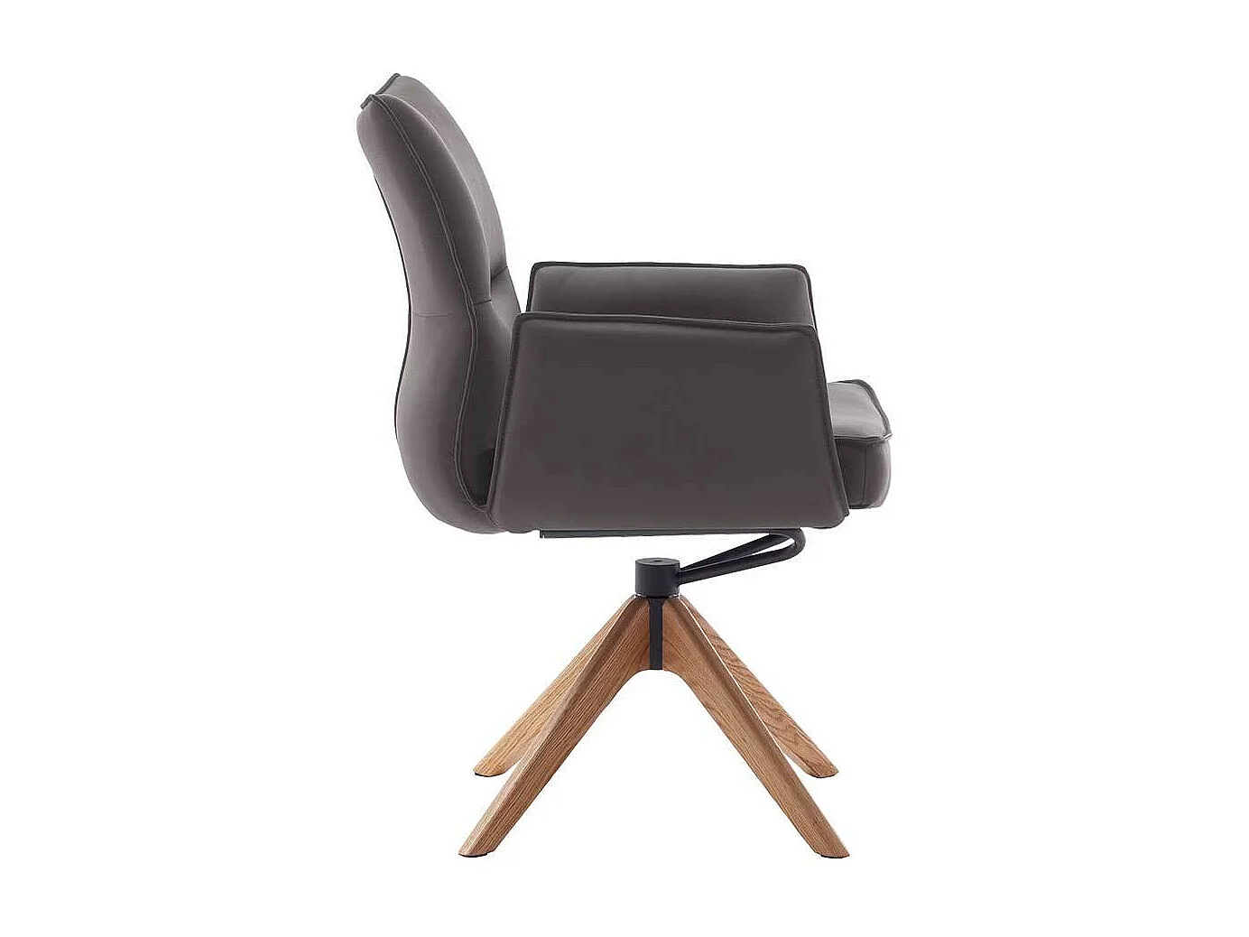 Stuhl Esszimmer Esszimmerstuhl aus Echtleder mit Gestell aus Massivholz (2er Set)