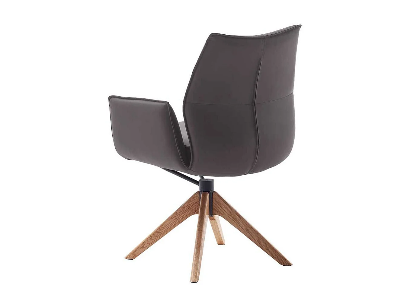 Stuhl Esszimmer Esszimmerstuhl aus Echtleder mit Gestell aus Massivholz (2er Set)