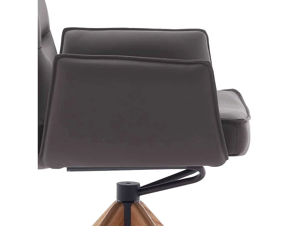 Stuhl Esszimmer Esszimmerstuhl aus Echtleder mit Gestell aus Massivholz (2er Set)