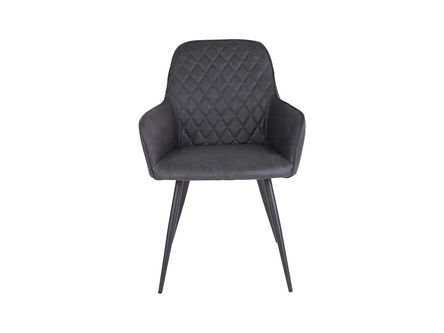 Küchensessel in Dunkelgrau und Schwarz Kunstleder und Stahl (2er Set)