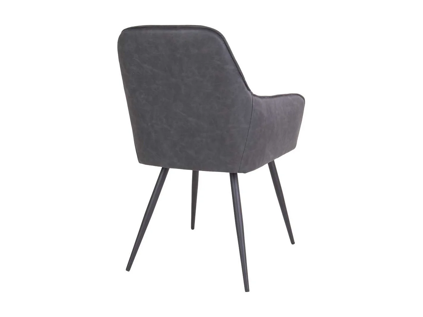 Küchensessel in Dunkelgrau und Schwarz Kunstleder und Stahl (2er Set)