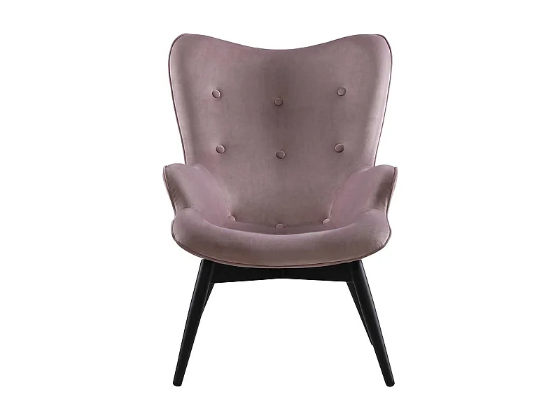 Armlehnsessel in Altrosa Samt Skandi Design