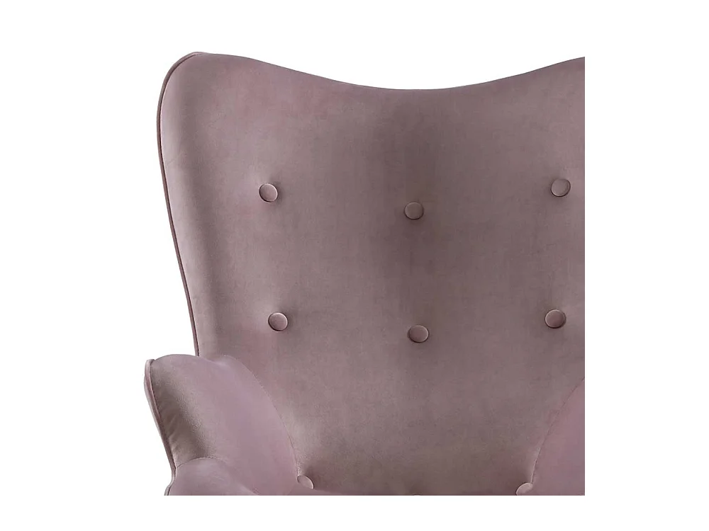 Armlehnsessel in Altrosa Samt Skandi Design