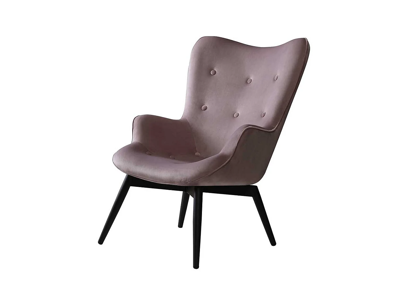 Armlehnsessel in Altrosa Samt Skandi Design