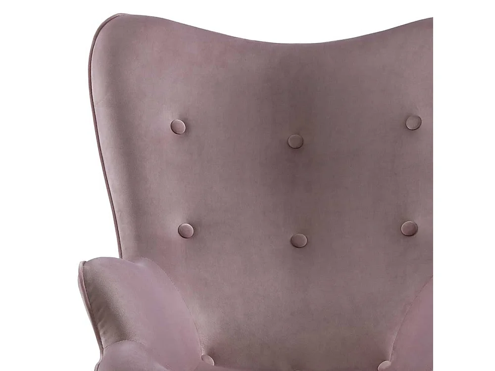 Armlehnsessel in Altrosa Samt Skandi Design