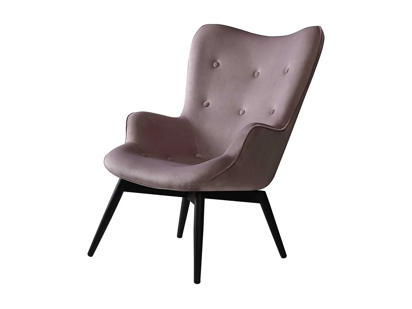 Armlehnsessel in Altrosa Samt Skandi Design