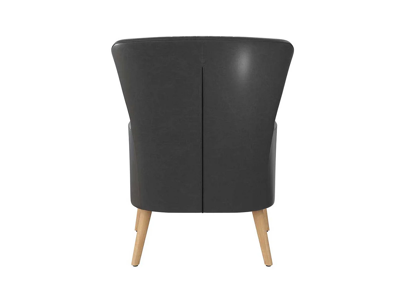 Kunstleder Wohnzimmer Sessel in Dunkelgrau Retrostil