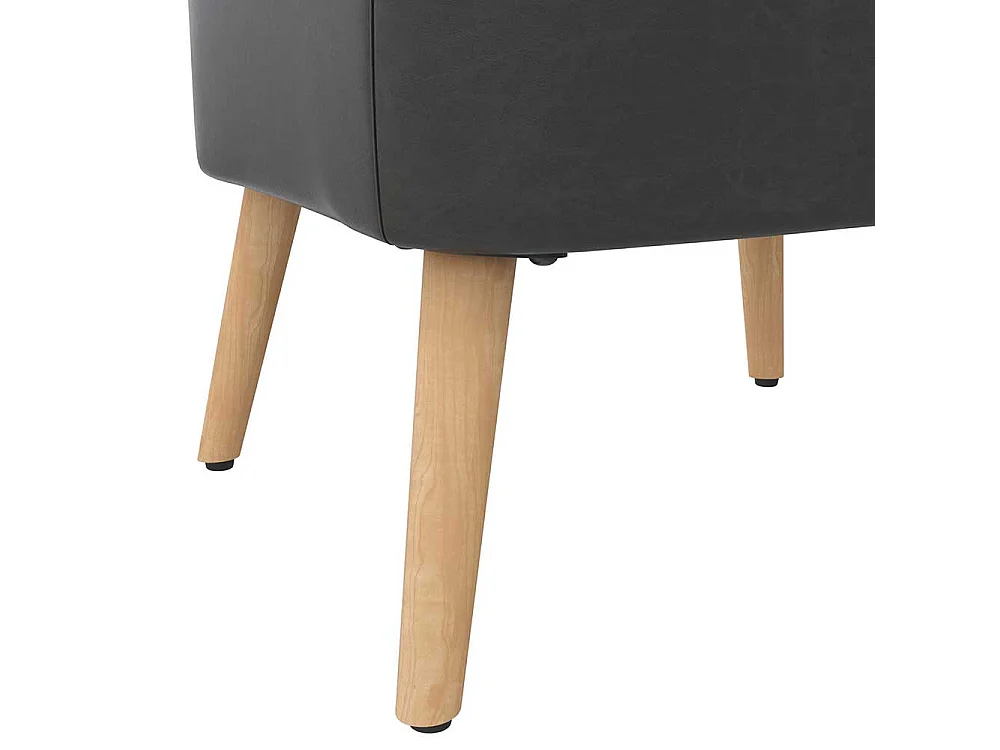 Kunstleder Wohnzimmer Sessel in Dunkelgrau Retrostil