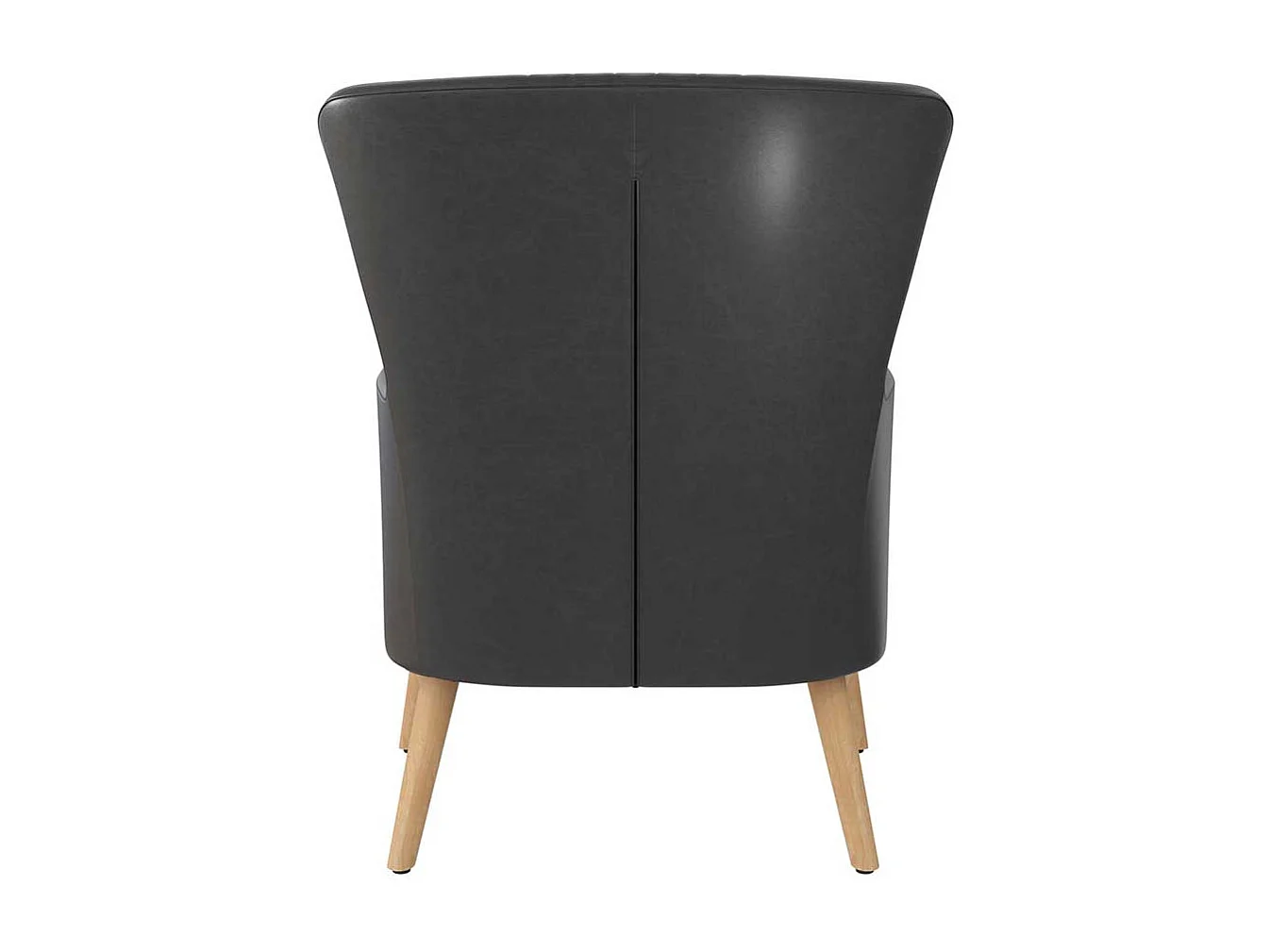 Kunstleder Wohnzimmer Sessel in Dunkelgrau Retrostil