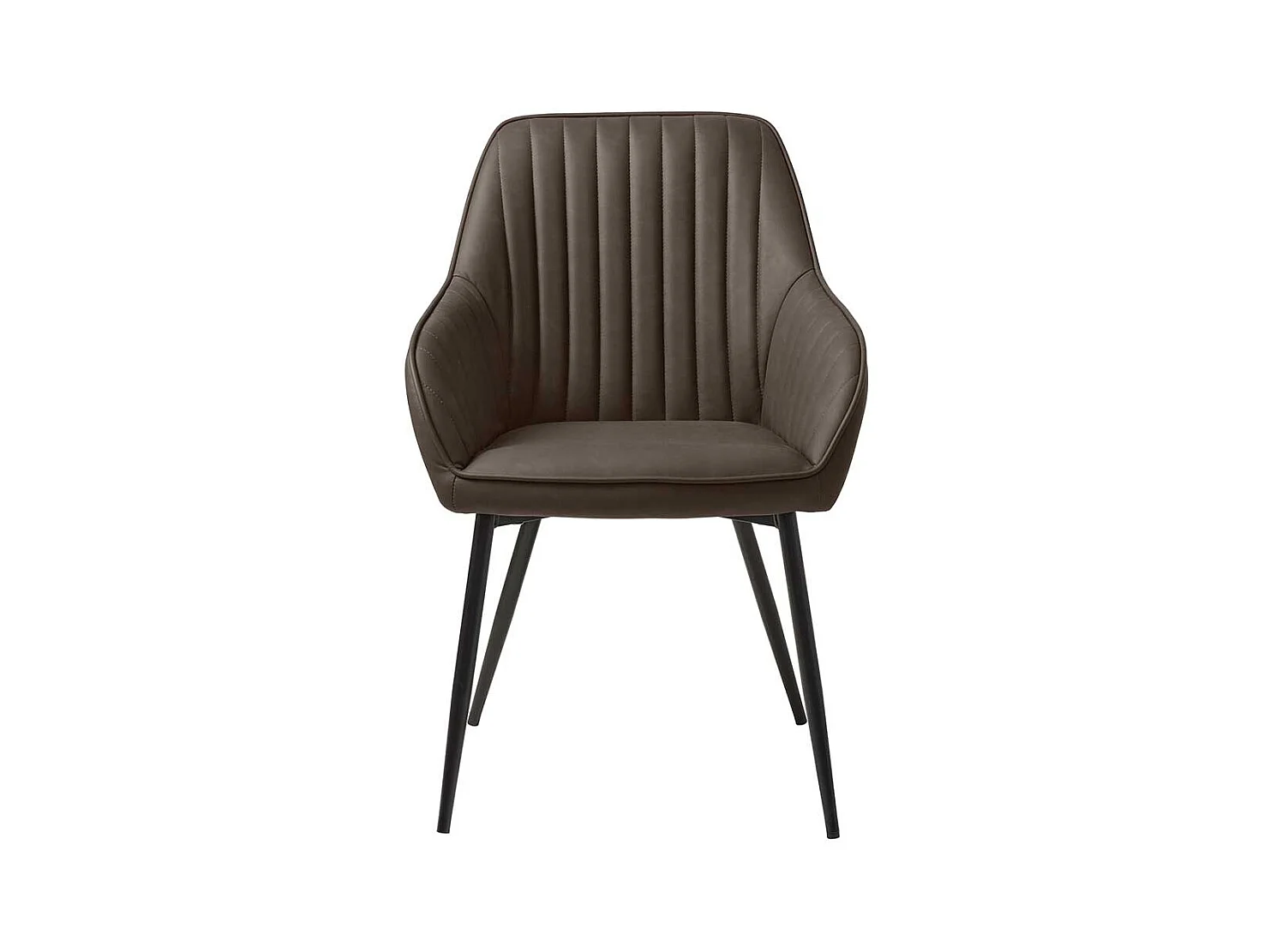 Esstisch Sessel aus Kunstleder und Metall Dunkelbraun und Schwarz (2er Set)