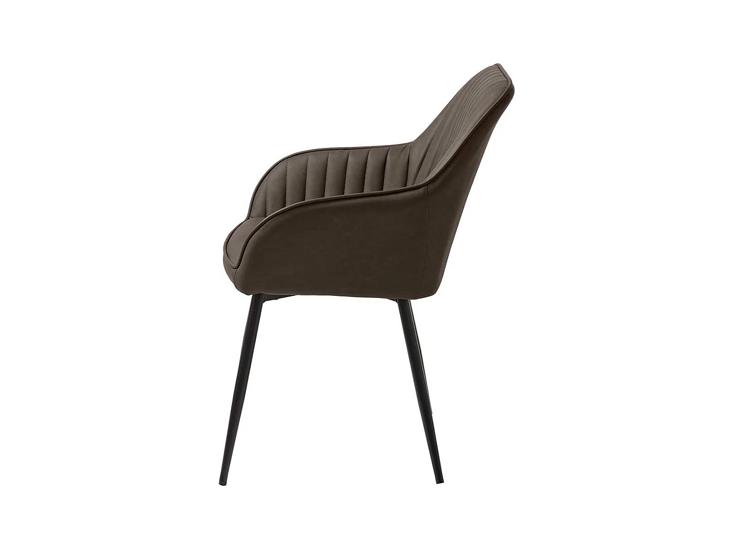 Esstisch Sessel aus Kunstleder und Metall Dunkelbraun und Schwarz (2er Set)