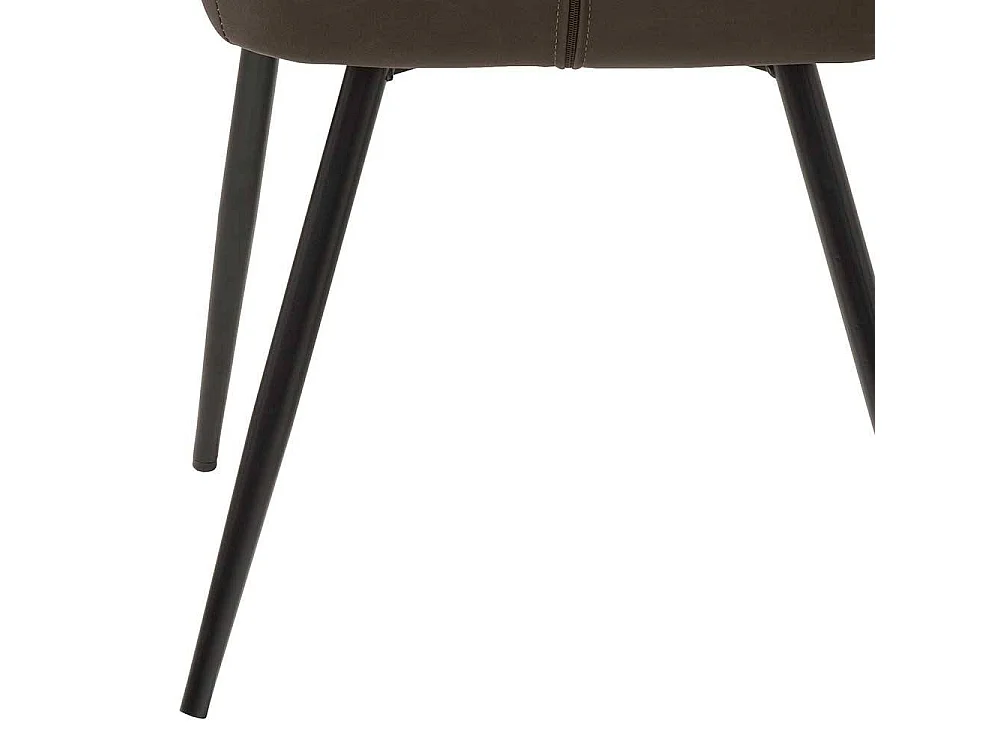 Esstisch Sessel aus Kunstleder und Metall Dunkelbraun und Schwarz (2er Set)