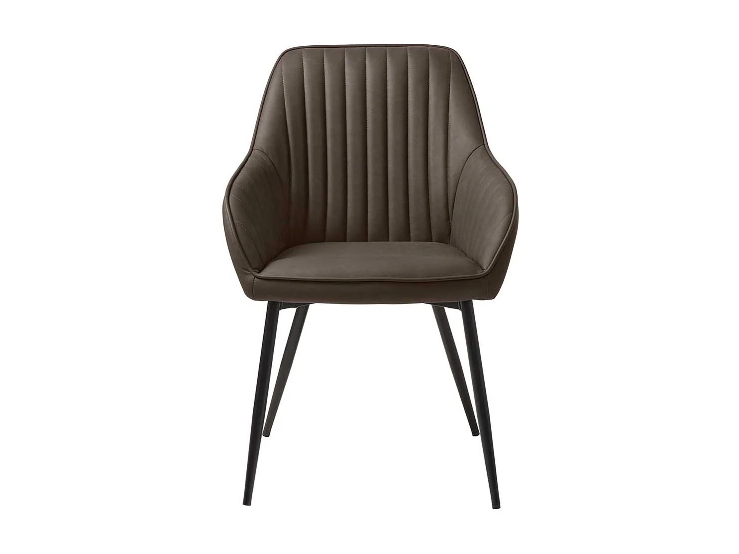 Esstisch Sessel aus Kunstleder und Metall Dunkelbraun und Schwarz (2er Set)