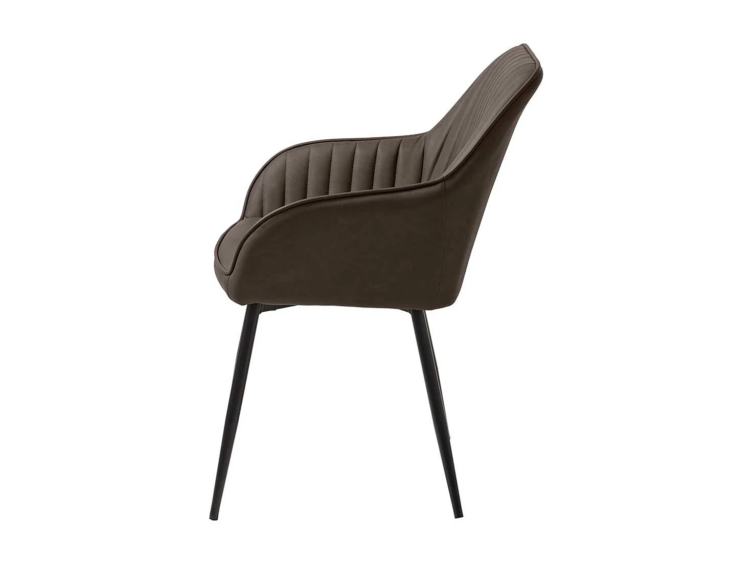 Esstisch Sessel aus Kunstleder und Metall Dunkelbraun und Schwarz (2er Set)