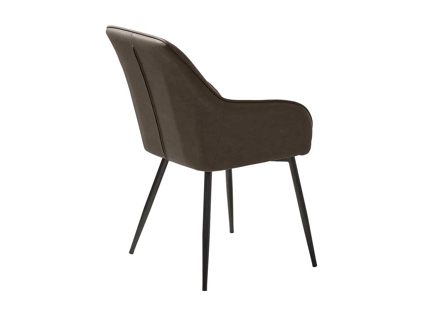 Esstisch Sessel aus Kunstleder und Metall Dunkelbraun und Schwarz (2er Set)