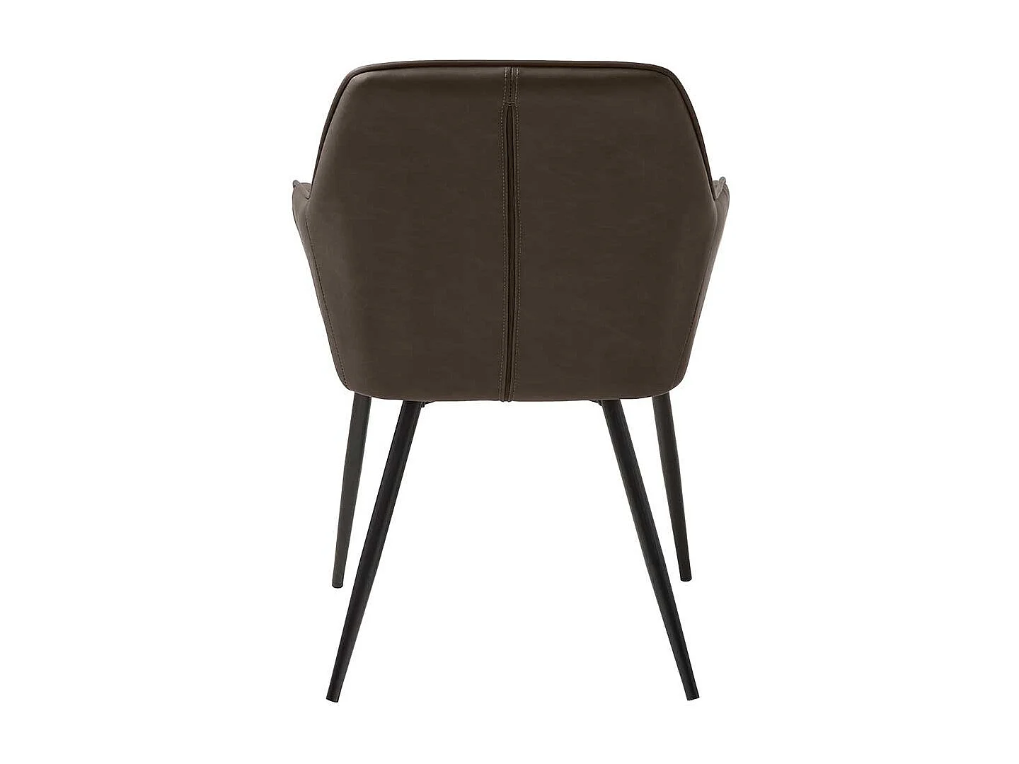 Esstisch Sessel aus Kunstleder und Metall Dunkelbraun und Schwarz (2er Set)