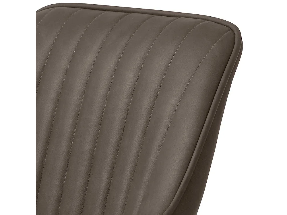 Esstisch Sessel aus Kunstleder und Metall Dunkelbraun und Schwarz (2er Set)