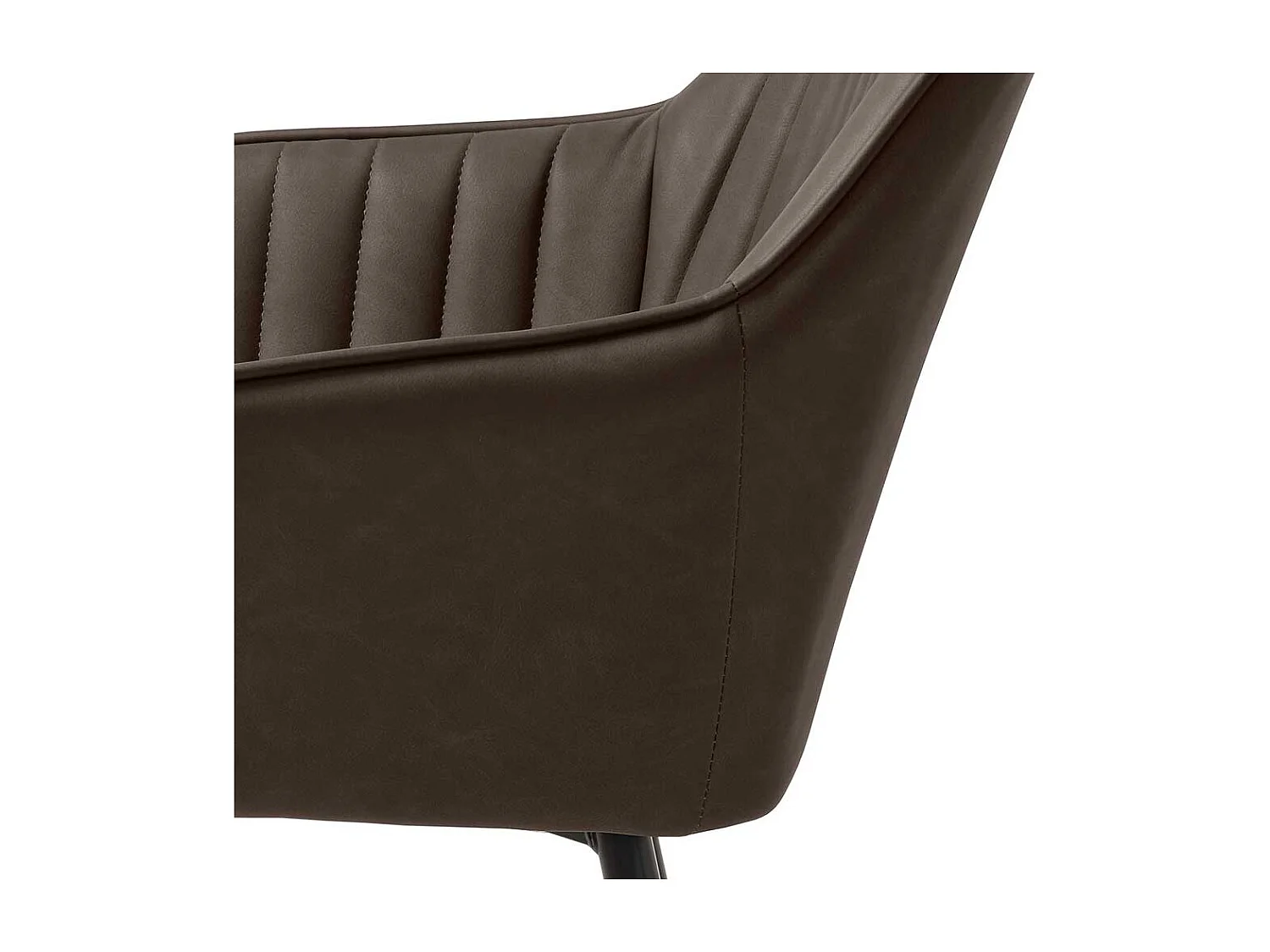 Esstisch Sessel aus Kunstleder und Metall Dunkelbraun und Schwarz (2er Set)